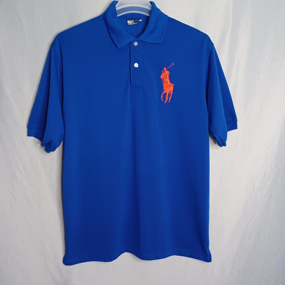 Polo Ralph Lauren Polo Shirt Mens 2XL Blue Big Pony 3 Embroidered Logo